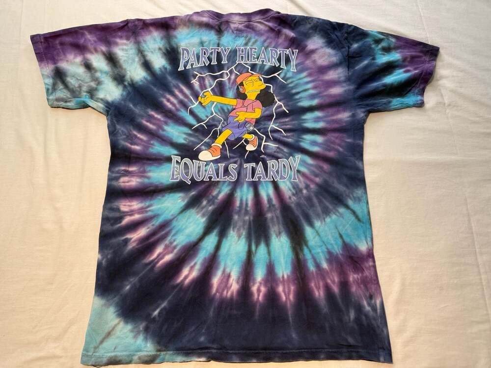 Vans x The Simpsons Otto Mann "Party Hearty Equals Tardy" Tie-Dye T-Shirt, Size